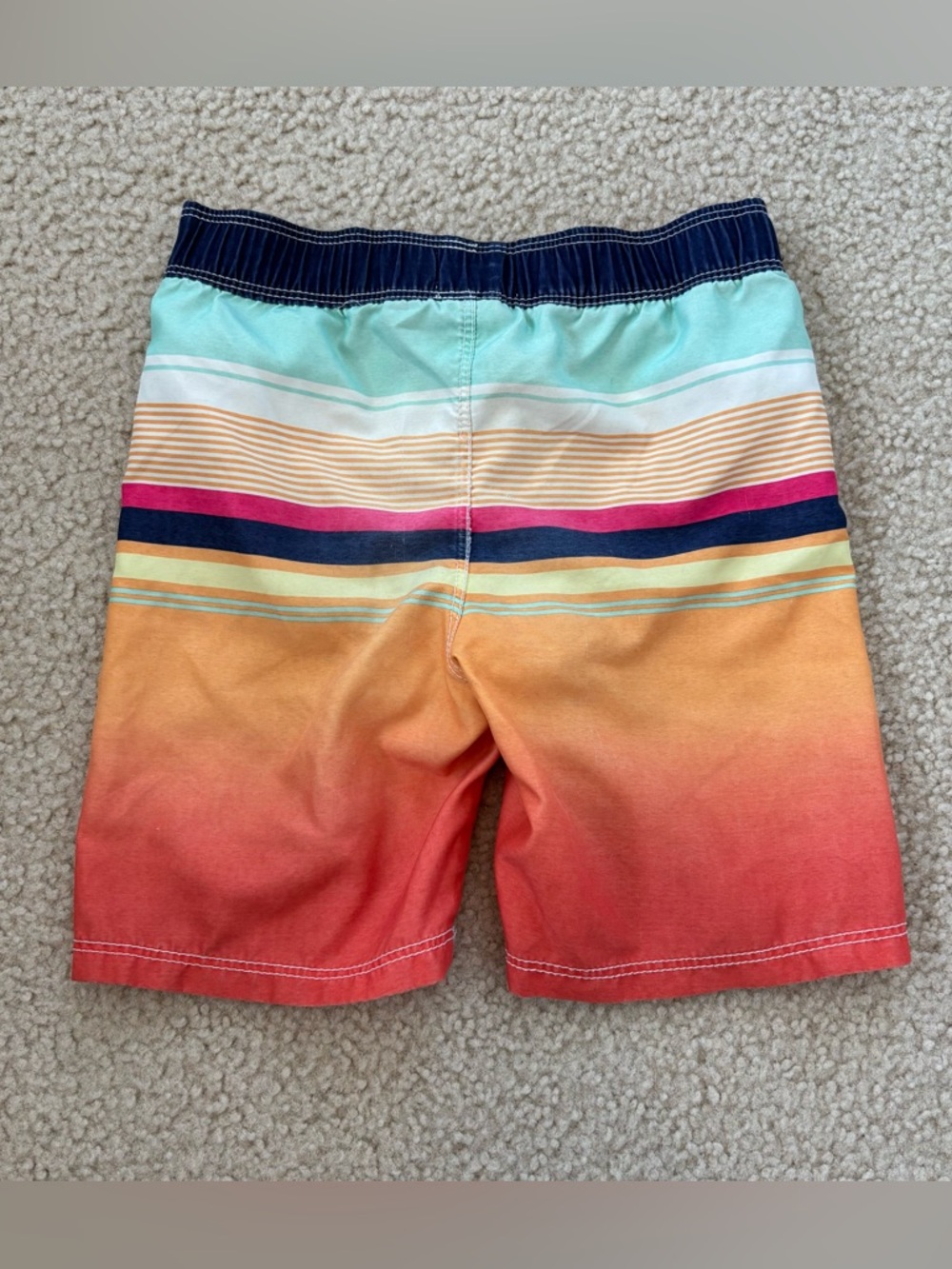 Old Navy Multicolor Boys' Striped Swim Trunks - Mint, Orange, Coral Size 5T - Picture 4 of 5